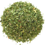 Pile of dried parsley, herb ingredient for Crazy K Farm pet food recipes. Natural pet food ingredient.