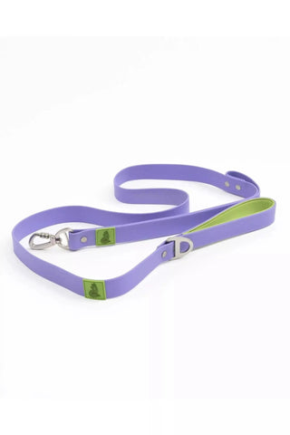 Aria the Fox Lavender Waterproof Dog Leash - Durable, Odor Proof Pet Walking Lead with Carabiner Clip & D-Ring for Waste Bags