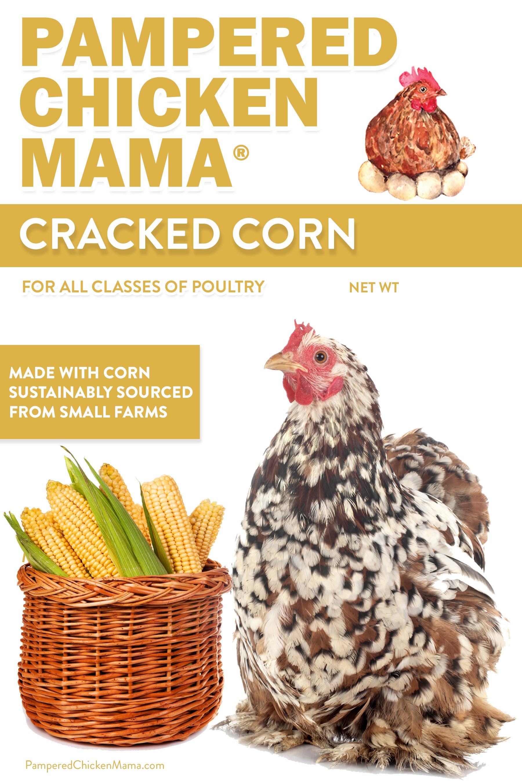 Pampered Chicken Mama Cracked Corn: All-Natural Poultry Treat for Healthy Chickens