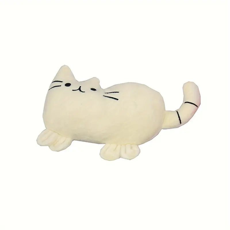 Durable Cartoon Cat Teaser Toy for Interactive Play WHITE