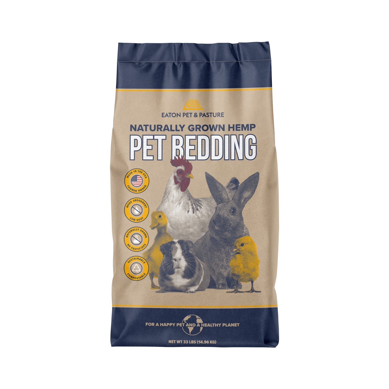 Naturally Grown Premium Hemp Pet Bedding 8 LB 1-PACK 33 LB