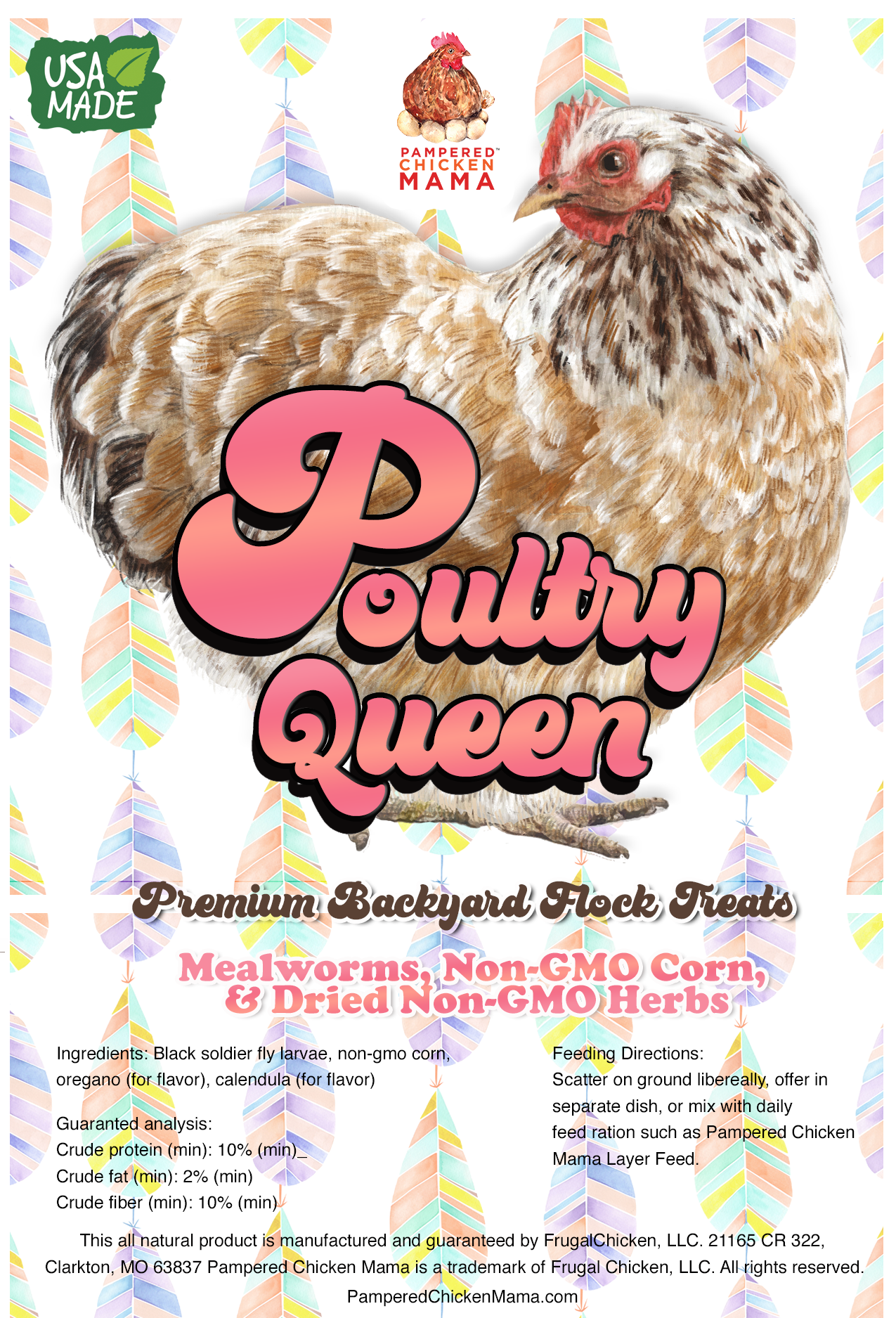 Poultry Queen Chicken Treats - Mealworms, Non-GMO Corn & Herbs | Pampered Chicken Mama