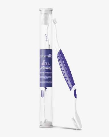 Professional Pet Toothbrush - Patented 45° Dual - Ended Brush Head - Toothbrush