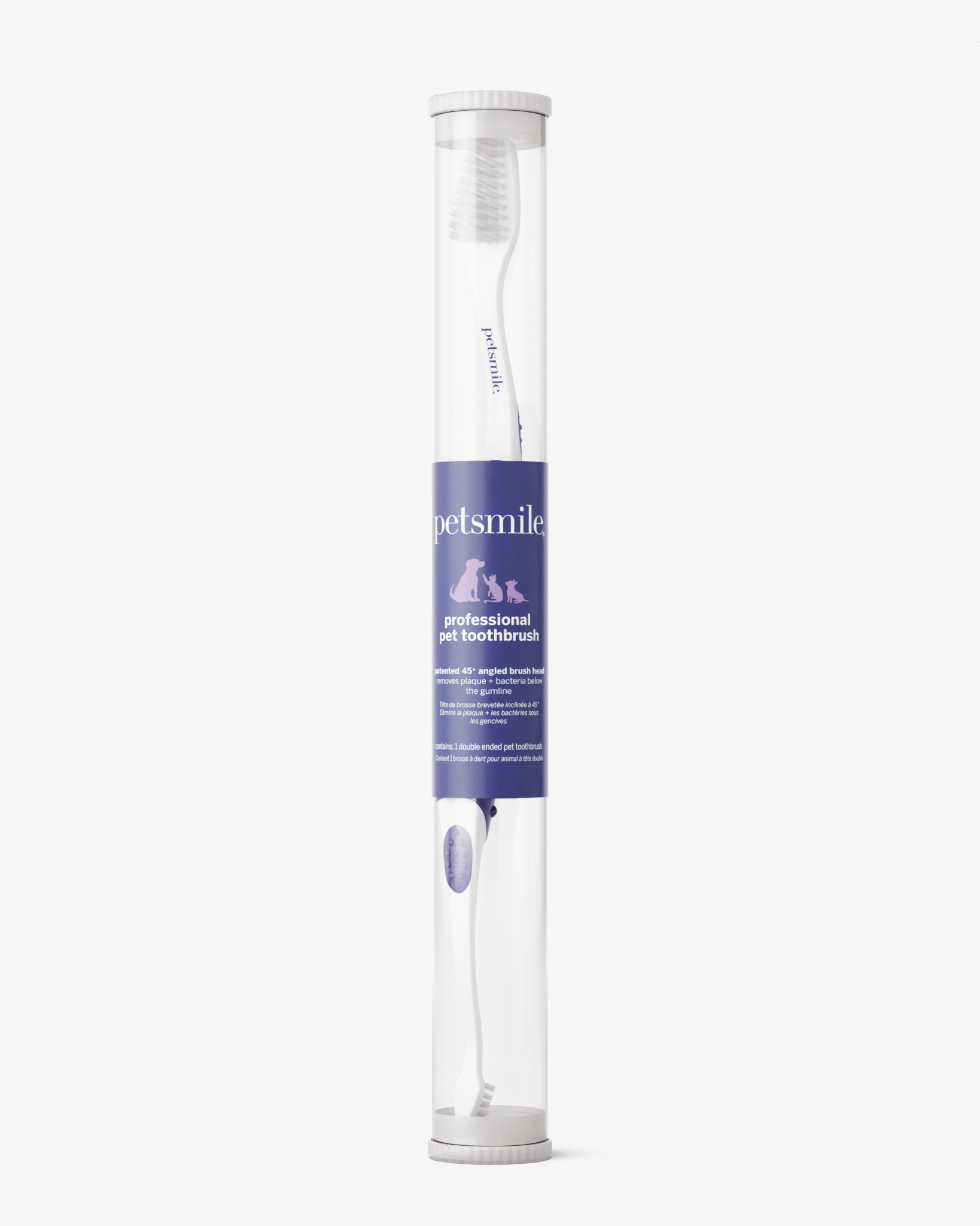 Professional Pet Toothbrush - Patented 45° Dual-Ended Brush Head