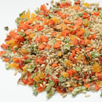 Whole Grain Dog Food Mix: Natural & Healthy with Carrots, Barley & Veggies - Dry Food Close-up