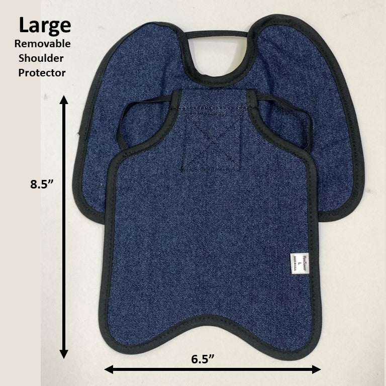 Hen Saver Hen Apron/Saddle with Shoulder Protectors (Made in the USA) (FBA) Single Strap Denim Large (Most Standard Chickens) Removable