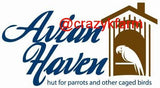The logo for Avian Haven Hut for Pet Birds.