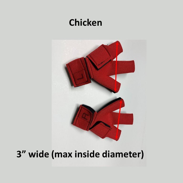 Birdy Bootie (chicken shoes, chicken booties, duck booties and goose shoes) Chicken Pair Large (3" W x 3" L) Red