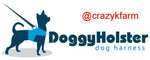 The logo for Custom Handmade Doggy Holster Dog Harness for small breed dogs.