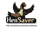 Logo with the title 'Custom Handmade Hen Saver Hen Apron/Saddle: The Leader in Protection'