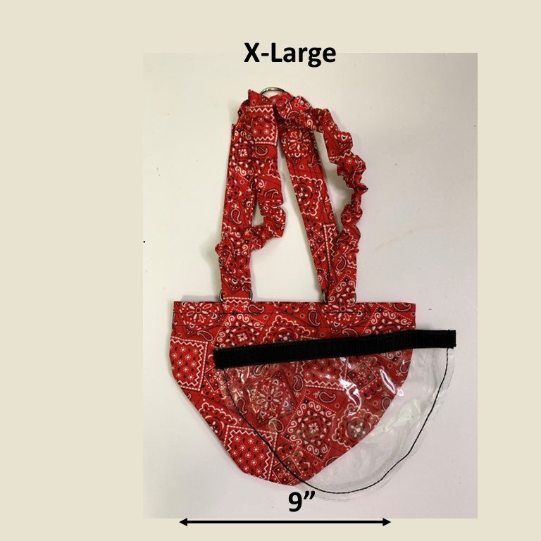 Hen Holster Bird Diaper/Harness (chicken diaper, duck diaper, pigeon diaper with Removable Vinyl Liner) XL (larger breeds) Red Bandana Bikini bottom