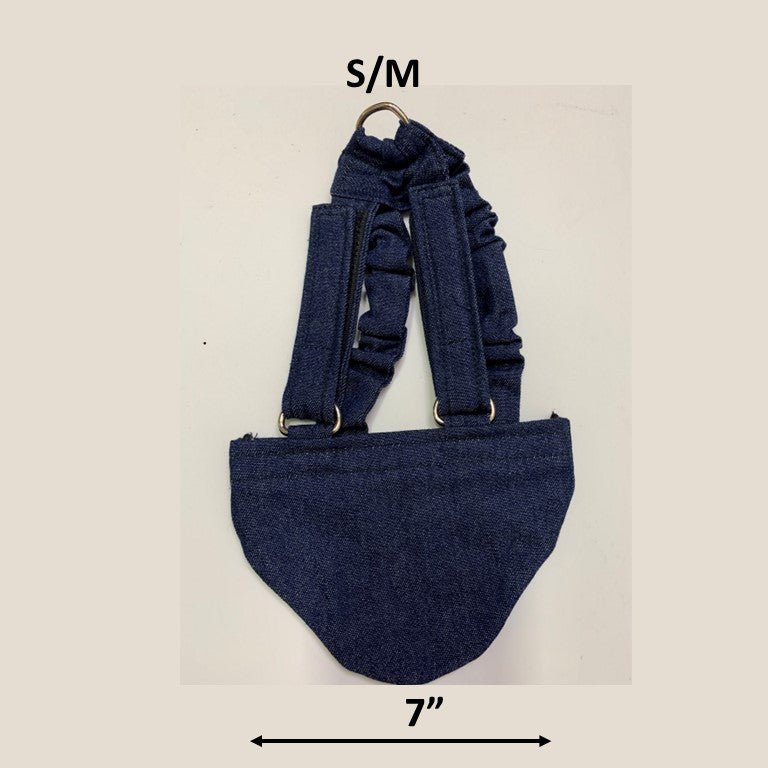 Hen Holster Bird Diaper/Harness (chicken diaper, duck diaper, pigeon diaper with Removable Vinyl Liner) S M (smaller breeds) Denim Bikini bottom