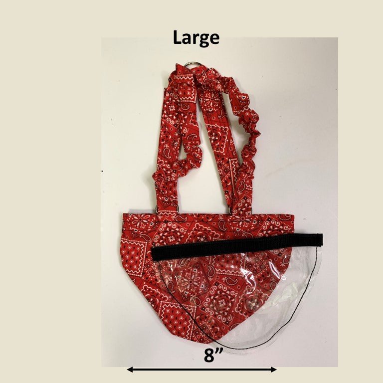 Hen Holster Bird Diaper/Harness (chicken diaper, duck diaper, pigeon diaper with Removable Vinyl Liner) L (most chickens and ducks) Red Bandana Bikini bottom