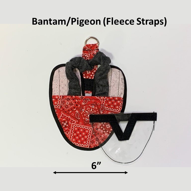 Hen Holster Bird Diaper/Harness (chicken diaper, duck diaper, pigeon diaper with Removable Vinyl Liner) XS (bantams & pigeons) Red Bandana Wrap around