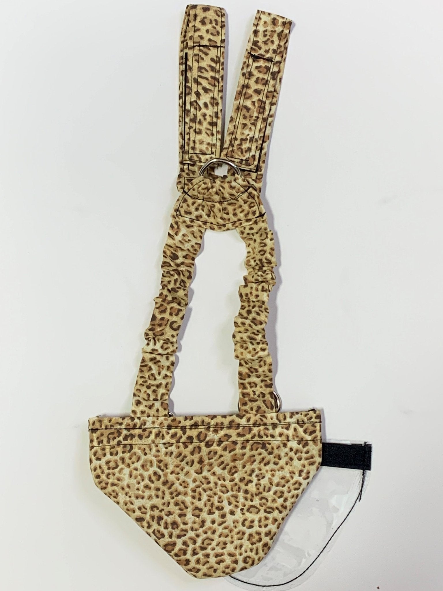 Hen Holster Bird Diaper/Harness (chicken diaper, duck diaper, pigeon diaper with Removable Vinyl Liner) Leopard Bikini bottom