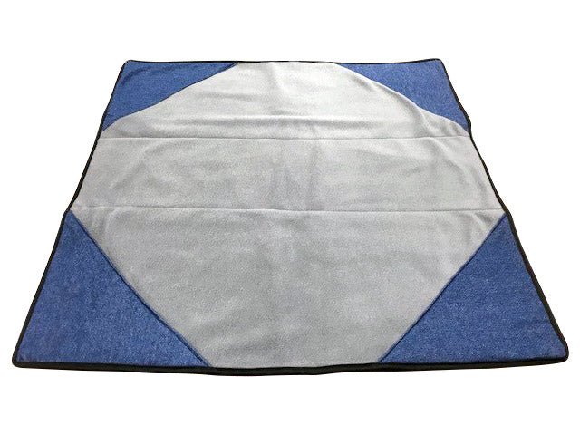 Premium Reversible Pet Sleep Mat 24" X 24" (Made in USA) Denim Blue Corner